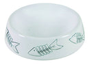 KT: trixie 24496 kerámia tál, halcsontos, 0,2L/15cm fehér
