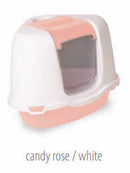 Plana ELLA Corner Litter Tray - Fedeles, sarok macska WC (rózsaszín/fehér) 55x42,5x42cm