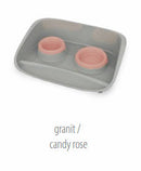 Plana Stella Bowl Set - műanyag, tál szett (szürke/rózsaszín) kisállatok részére (46x35x12cm)