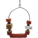 Trópus - felszerelés (óriás, kombinált hinta, csőrkoptatóval és csemegekockával) díszmadarak részére (22x16cm)