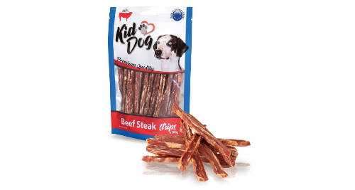 KidDog Beef Steak in strip - jutalomfalat (marha) kutyák részére (80g)