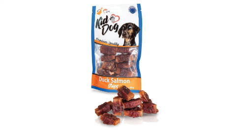 KidDog Duck Salmon strips - jutalomfalat (kacsa,lazac) kutyák részére (80g)