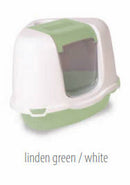 Plana ELLA Corner Litter Tray - Fedeles, sarok macska WC (hársfa zöld/fehér) 55x42,5x42cm