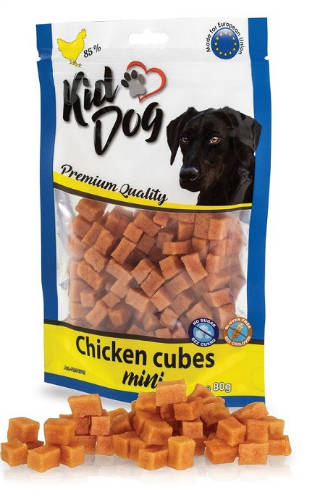 KidDog Mini Chicken Cubes - jutalomfalat (csirkehús) kutyák részére (80g)