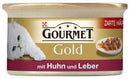 Gourmet Gold (csirke,szívvel és májjal falatok szószban) nedvestáp - macskák részére (85g)