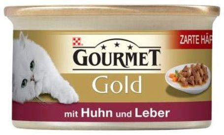 Gourmet Gold (csirke,szívvel és májjal falatok szószban) nedvestáp - macskák részére (85g)