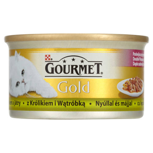 Gourmet Gold Duó (nyúl,máj falatok szószban) nedvestáp - macskák részére (85g)