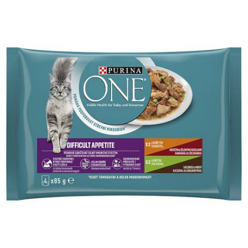 Purina One Difficult Appetite - alutasakos (csirke,pulyka) felnőtt macskák részére (4x85g)