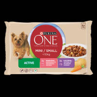 PURINA ONE Mini/Small Active (marha,kacsa szószban) nedves eledel kutyák részére (4x85g)