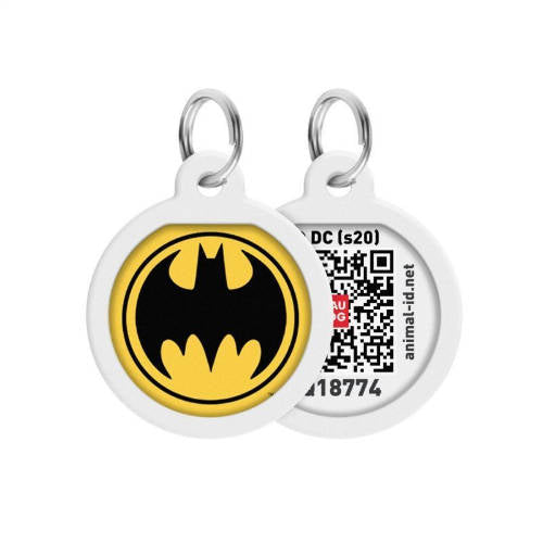 WAUDOG Smart ID QR - biléta (batman/sárga minta, QR kód) kisállatok részére (Ø25mm)