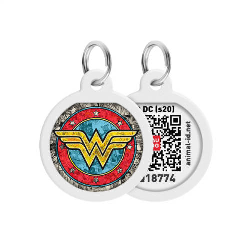 WAUDOG Smart ID QR - biléta ("Wonder Women 2" minta, QR kód) kisállatok részére (Ø25mm)