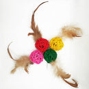 Comfy Bowly Molly Rattan - játék (rattan labda tollal) macskák részére (4cm)