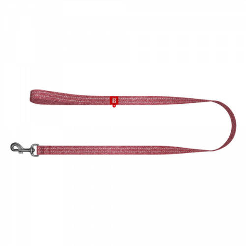 WAUDOG Re-cotton, Reflective Dog Leash (XXL) - póráz, újrahasznosított pamutból (piros, fényvisszaverő csíkkal) kutyák részére (25mm/150cm)