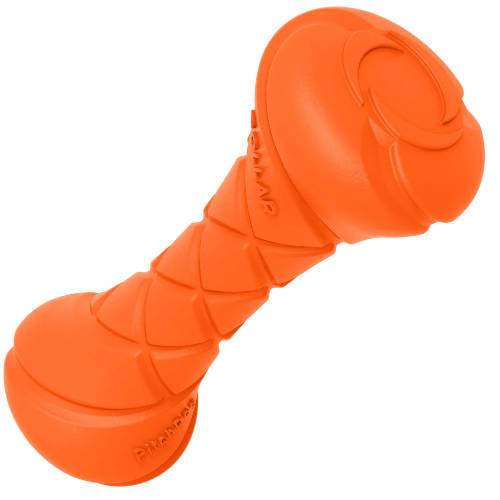 PitchDog Safe And Durable Barbell-Shaped Dog Toy - játék (súlyzó,narancssárga) kutyák részére (Ø7cm/19cm)