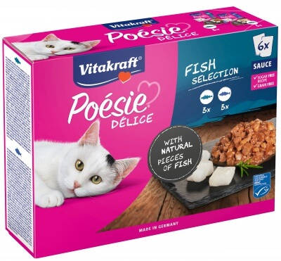 Vitakraft Poésie Délice Sauce Fish Selection - nedvestáp (halas) macskák részére (6x85g)