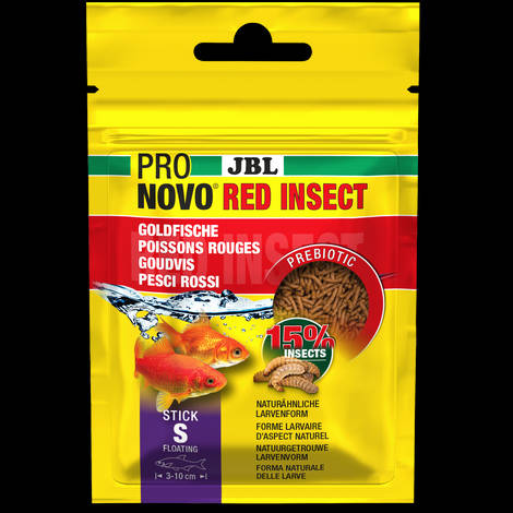JBL Pronovo Red Insect Stick "S" - S-es méretű főtáprudak rovarcsemegékkel 3-10 cm-es aranyhalakhoz (20ml/10g)