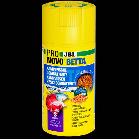 JBL Pronovo Betta Grano S Click - granulátum alaptáp (S-méret) akváriumi halak számára (3-10cm)  100ml/50g