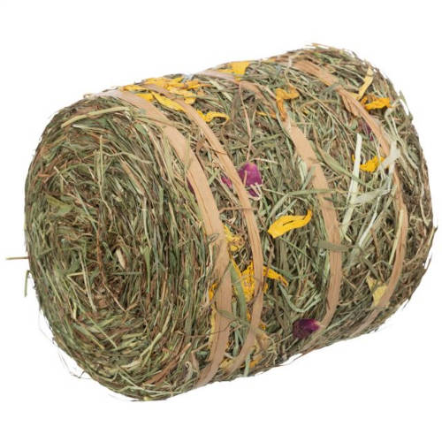 Trixie Hay roll with blossoms - kiegészítő eleség (szénabála cellulóz szalaggal) rágcsálók részére (500g)