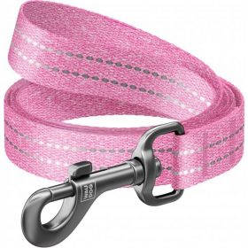 WAUDOG Re-cotton, Reflective Dog Leash (L-XXL) - póráz, újrahasznosított pamutból (pink, fényvisszaverő csíkkal) kutyák részére (25mm/150cm)