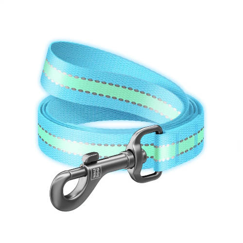 WAUDOG Nylon Reflective Dog Leash (S) - póráz (fényvisszaverős, kék) kutyák részére (122cm/15mm)