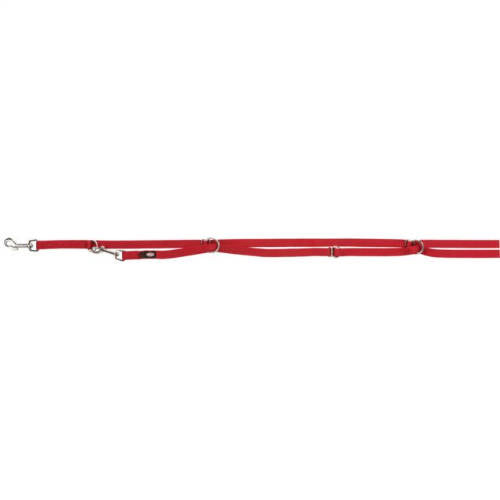 Trixie Premium Adjustable Leash, Extra Long - állítható póráz - piros (M-L) 3m/20mm