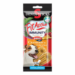FitActive SNACK Denta-Sticks Hypoallergenic Immunity "S" - jutalomfalat (vörösáfonya, kurkuma) kutyák részére (140g)