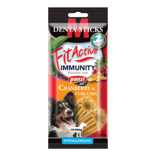 FitActive SNACK Denta-Sticks Hypoallergenic Immunity "M" - jutalomfalat (vörösáfony, kurkuma) kutyák részére (150g)