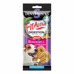 FitActive SNACK Denta-Sticks Hypoallergenic Digestion "S" - jutalomfalat (rozmaring, kurkuma) kutyák részére (140g)