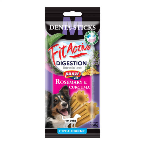 FitActive SNACK Denta-Sticks Hypoallergenic Digestion "M" - jutalomfalat (rozmaring, kurkuma) kutyák részére (150g)