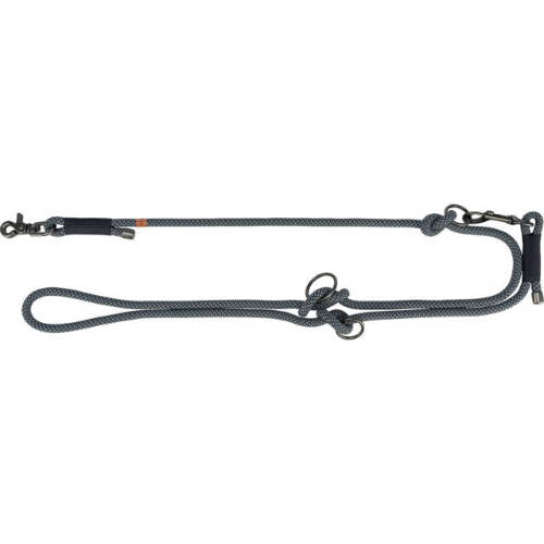 Trixie soft rope adjustable lead - kiképzőpóráz, fontt kötélből (fekete/szürke) kutyák részére (S–XL:2m/Ø10mm)