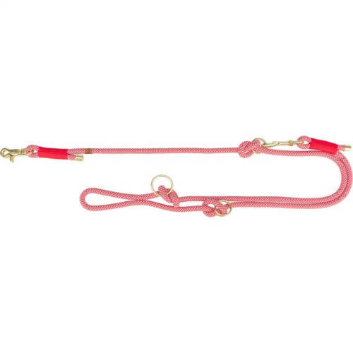 Trixie soft rope adjustable lead - kiképzőpóráz, fontt kötélből (piros/krém) kutyák részére (S–XL:2m/Ø10mm)