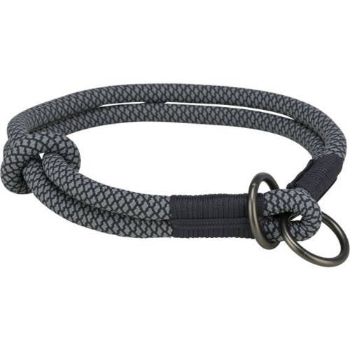 Trixie soft rope semi-choke, puha félfojtó kötélnyakörv, S-M:40cm/10mm, fekete/szürke