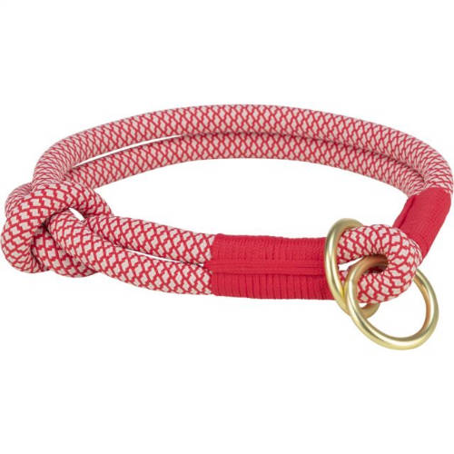Trixie soft rope semi-choke - félfojtó nyakörv (piros/krém) kutyák részére (S-M:40cm/Ø10mm)