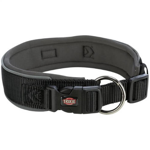 Trixie premium collar, extra wide (S-M) - nyakörv (extra széles,fekete/grafit) kutyák részére (S-M) 33-42cm/35mm