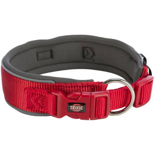 Trixie premium collar, extra wide (S-M) - nyakörv (extra széles,piros/grafit) kutyák részére (S-M) 33-42cm/35mm