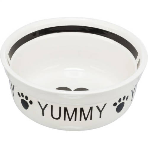 Trixie Ceramic bowl - tál (kerámia, fehér/fekete) kutyák részére (0,6 l/ø15cm)
