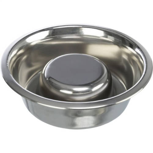 Trixie Slow Feeding Stainless Steel Bowl - evéslassító tál (fém, szilikon bevonattal) kutyák részére (Ø17cm/0,6l)