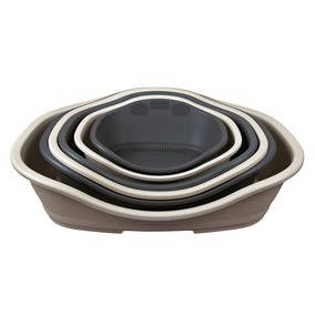 Trixie Sleeper Plastic Bed - műanyag fekhely (sötétszürke) kutyák részére (45/56cm)