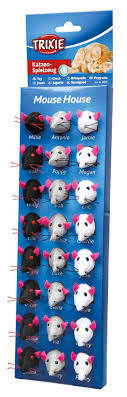 Trixie Mouse House - plüss játék (egér) macskák részére 5cm (csak gyűjtőre/24db)