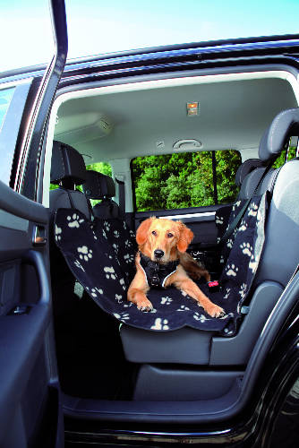 Trixie Car Seat Cover - autós üléstakaró (hátsó ülésre,fekete, mintás) 1,40x1,45m