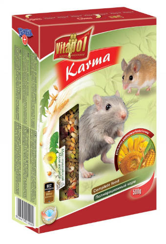 Vitapol Karma Complett   - Teljesértékű eleség egerek,futóegerek részére (500g)