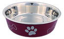 Trixie Stainless Steel Bowl - fémtál műanyag borítással (mintás, többféle színben) kutyák részére (0,8l/Ø17cm)
