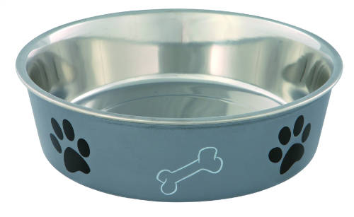 Trixie Stainless Steel Bowl - fémtál műanyag borítással (mintás, többféle színben) kutyák részére (2,2l/Ø23cm)