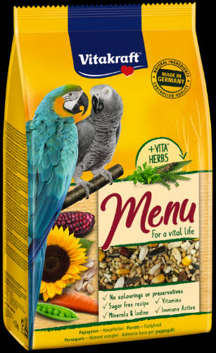 Vitakraft Menu (Ara, Jákó papagáj) - teljes értékű eledel (1kg)