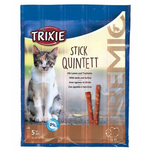 Trixie  Stick Quintett Whit Lamb und Turkey - jutalomfalat (bárány,pulyka) macskák részére (5x5g)
