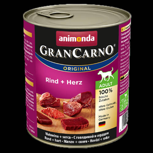 Animonda GranCarno Adult (marha,szív) konzerv - Felnőtt kutyák részére (800g)