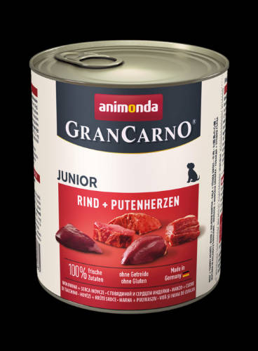 Animonda GranCarno Junior (marha,pulykaszív) konzerv - Kölyök kutyák részére (800g)