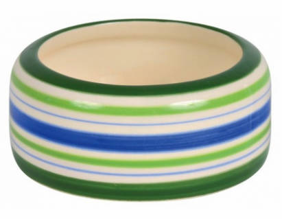 Trixie Ceramic Bowl - kerámia tál (fehér,csíkos) rágcsálók részére (50ml /Ø8cm)