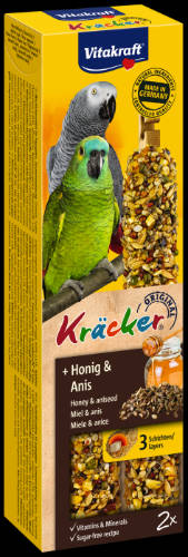 Vitakraft Kracker Dupla Rúd (méz,ánizs) – kiegészítő eleség arapapagáj részére (180g)