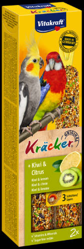 Vitakraft Kracker Dupla Rúd (citrus,kiwi) – kiegészítő eleség nagypapagáj részére (180g)